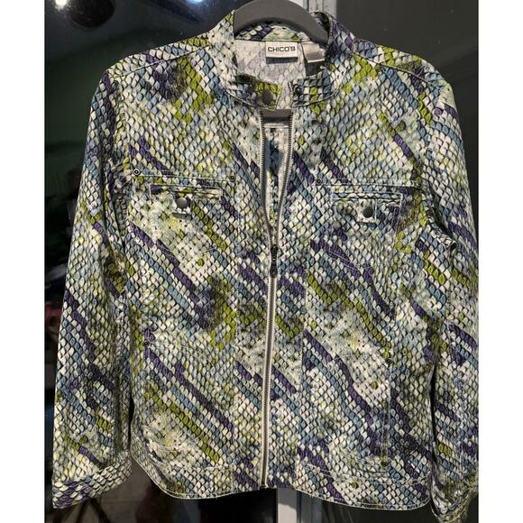 Mob jacket with reptile design by Chicos 2 (10). - Picture 12 of 13
